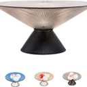 Fruit Bowl  10 Gray Decorative Bowl with Ripple and Pedestal  Purse bowl, Decorative Bowls for Home Dcor, Glass Fruit bowl, Candy bowl, Centerpiece, Decorative Glass Bowl