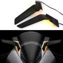 Compatible with BMW S1000RR (2019-2023 2024 2025) Motorcycle Rearview Wing Mirrors with LED Turn Signal Light Adjustable Rotating Side Mirrors with Light Fits for BMW S1000RR 2019-2023