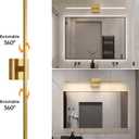 Gold Bathroom Vanity Light Fixtures - 30 inch Rotatable Modern 5CCT LED Vanity Lights for Bathroom Lighting Fixture Over Mirror Dimmable Bathroom Wall Sconce