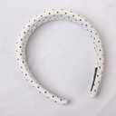 XYNAME Headband and Scrunchie Set for Women 2Pack Hair Ties for Girls Elastics Bands Ponytail Holder Hair Accessories White Dot