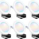 Sunco 6 Pack 6 Inch Ultra Thin LED Recessed Ceiling Lights Slim, Selectable Color Temperature, Dimmable 14W=100W, 850 LM, Canless Wafer Thin with Junction Box - ETL (5 CCT in One (2700K, 3000K, 4000K, 5000K, 6000K))