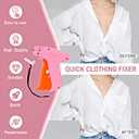 Stitch Gun for Clothes Handheld Stitch Gun Quick Clothing FixerSewing Kit Includes 1,000 Black Fasteners & 1,000 White Fasteners & 6 Needles (Pink-orange)