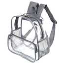 12x6x12 Clear Backpack Stadium Approved with Reinforced Straps,Mini Small Clear Bag for Stadium Events,Festival,Concerts,Sporting Events,Game-Gray
