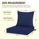 downluxe Outdoor Chair Cushions 24x24 with Removable Cover, Waterproof Patio Furniture Cushions, Deep Seat Cushions for Outdoor Furniture with Backrest for Sofa, Couch and Patio Chairs, Navy