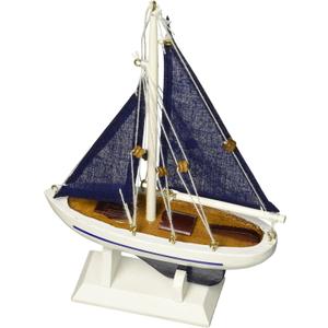 Hampton Nautical Blue Sailboat with Blue Sails Christmas Tree Ornament 9" - Model Boat - Nautical Christmas Tree Decoration