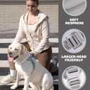 DF No Pull Step-in Martingale Dog Harness, Help Stop Pulling & Choking, Reflective & Adjustable, Front Clip Harness with Lift Handle, Tactical Silent Metal Buckle, Gray, 3/4", Front Chest 13.2"-16.0"