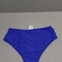 Kepblom Women's High Waisted Bikini Bottom - High Cut Cheeky Rave Bottoms for Beach, Swimming Pool, Rave Festivals, RoyalBlue, S