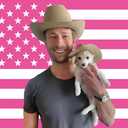 WENWELL Glenn American Flag Tapestry, Pink Powell Cowboy Wall USA Flags, 3x5 Feet, Polyester with Brass Grommets