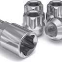 White Knight 41400 Chrome Finish 1/2"-20 Thread Size Open End Acorn Wheel Lock, (Random Lock Pattern) 4 Pack