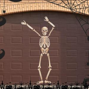 Konohan Skeleton Garage Door Magnets - 57 Inch Skeleton Magnetic Stickers - Large DIY Magnets - Reusable Refrigerator Decals - Waterproof - Halloween Decor (Beige)