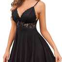 Avidlove Womens Nightgowns Sexy Sleepwear Chemise Lingerie Slip Dress Lace Nighty, Small