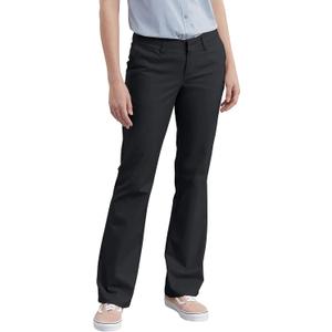 Dickies Women's Flat Front Stretch Cotton Blend Pants (Black V1)