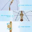 6.5FT Boho Patio Umberlla with Fringe,UPF50+ Outdoor Umbrella with Fiberglass Ribs and Push Button Tilt,Tassels Umbrella for Beach,Terrace,Picnic