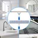 Professional Window Cleaning Kit 14IN, with Silicone Squeegee Blade, Microfiber Scrubber & Cloth, Windows Cleaning Tools, All-in-one Window Washing Supplies, Commercial & Household Use