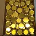 Patelai 64 Pieces Lip Balm Tin Containers Screw Top Round Tin Cans Aluminum Jar with Screw Lid, Empty Bottle Travel Cosmetic Sample Container for DIY(0.5 oz,Gold)