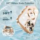 [CD Ring & Curly Wave Edge] for iPhone 15 Pro Case, 2025 Upgraded [Full Camera Protection] [Compatible with MagSafe] Plating Soft Non-Yellowing Clear Case for 15 Pro 6.1 " Men Women ,Titanium Gold