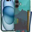 Smartish iPhone 16 Wallet Case - Wallet Slayer Vol. 1 [Slim + Protective] Credit Card Holder - Drop Tested Hidden Flip Card Slot Cover Compatible with Apple iPhone 16 - Moving Mountains
