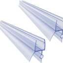 2-Pack Frameless Shower Door Bottom Seal for 4-6mm Glass Length 70cm/ 28inch Glass Door Sweep to Stop Shower Leak