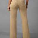 Sidefeel Women's Wide Leg Jeans High Waisted Tummy Control Stretchy Pockets Front Straight Leg Jeans (Beige, 1)