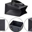 HUAPRINT 30 Pack Black Gift Bags with Ribbon Handles,4x2.75x4.5 inch Paper Bag Bulk for Shopping Party Favor Merchandise Business Wedding Craft Retail Holiday