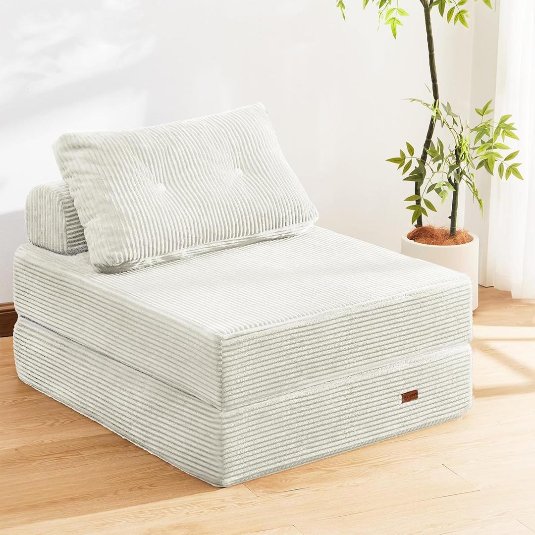 Folding Sofa Bed,No Wall Required Foldable Lounger for Apartment, Single