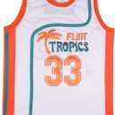 BOROLIN Mens Basketball Jersey #33 Jackie Moon Flint Tropics 90s Movie Shirts, Size M