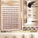 Brown Lash Clusters Kit Natural Cluster Eyelash Extensions Kit Gently Fluffy Inidvidual Lashes CC Curve Dark Brown Cluster Lashes Fairy Wispy Eyelash Clusters with Lash Bond and Seal (10-16MM)