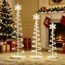 2027 Led Outdoor Yard Christmas Decorations Spiral Trees, 3 Packs Lighted Trees for Outside Decor