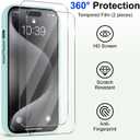 Designed for iPhone 16 Pro Case with Screen Protectors, Liquid Silicone Microfiber Lining Soft Rubber Shockproof Anti-Scratch Love Pattern Phone Case for iPhone 16 Pro Protective Cover Women (Cyan)