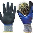 GLOSAV Durable Gardening Gloves for Men, Heavy Duty Nitrile Garden Gloves, Double Coated Work Gloves, Cut Resistant, Puncture Proof, Water Resistant, Touch Screen (Large)