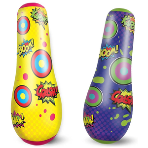 2 Pack Inflatable Bopper, 47 Inches Kids Punching Bag with Bounce-Back Action, Inflatable Punching Bag for Kids Presents