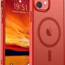 SUPFINE Magnetic for iPhone 12 Case/iPhone 12 Pro Case (Compatible with MagSafe)(Military Grade Drop Protection) Slim Translucent Matte Shockproof with Anti-Fingerprint Phone Case,Red