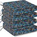 Outdoor Chair Cushions Set of 4,Waterproof Outdoor Seat Cushions for Patio Furniture,Patio Chair Cushion with Handle and Ties, Out Door Chair Pads,19" x 19" x 3", Black Nightingale