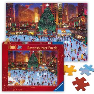 Ravensburger - Rockefeller Christmas - 1000 Piece Jigsaw Puzzle - Enjoy Rockefeller Center During The Holidays - Magical Ice Skating Scene - Premium Quality - Ages 12+