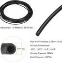 HARFINGTON Pneumatic Air Line Tubing 4mm OD x 2.5mm ID 10 Meters(32.8 FT) Air Compressor Nylon Tubes Polyamide Air Tubing Hose Tube for Air Compressor Water Fluid Transfer, Black