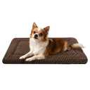 Dog Bed Crate Mat, Soft Durable Washable Anti-Slip Kennel Pad for Dogs & Cats, Reversible (Dark Brown, M(30"*20"*1.5"))