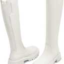 Women's Knee High Boots Fashion Platform Lug Sole Tall Riding Boots Comfortable Stretch Calf Dress Long Boots (7.5)