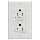 GFCI Outlet 15A Standard Decorative Tamper Resistant Duplex Receptacle with LED Indicator, Ground Fault Circuit Interrupter, Decorative Wallplate, Safelock Protection, UL Listed, White