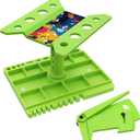 RC Car Work Stand Repair Workstation 360 Degree Rotation Stand with RC Car Ride Height Gauge for Traxxas TRX4 Axial Arrma Redcat Losi 1/10 1/12 1/14 1/16 1/18 Remote Control Car Tool Set, Green