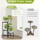 Cawukege 5 Tier Plant Stand Indoor, Tiered Plant Stand Outdoor for Multiple Plants, Corner Plant Shelf for Patio Balcony Porch Garden Living Room House, Black