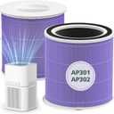 AP301 AP302 HEPA Filter Replacement, ONLY for Dayette AP301 AP302 Air Purifier, HEPA and More Carbon Particles, Pets Odors filter (Purple *2pcs)