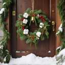 Senjie 30Pcs Velvet Bows for Christmas Tree, Vintage Rustic Christmas Ribbon Bows Ornaments for Garland, Wreath, Gift Wrapping and Indoor Outdoor Holiday Party Decorations (Olive Green, 5" x 7") (Width of 3/8")