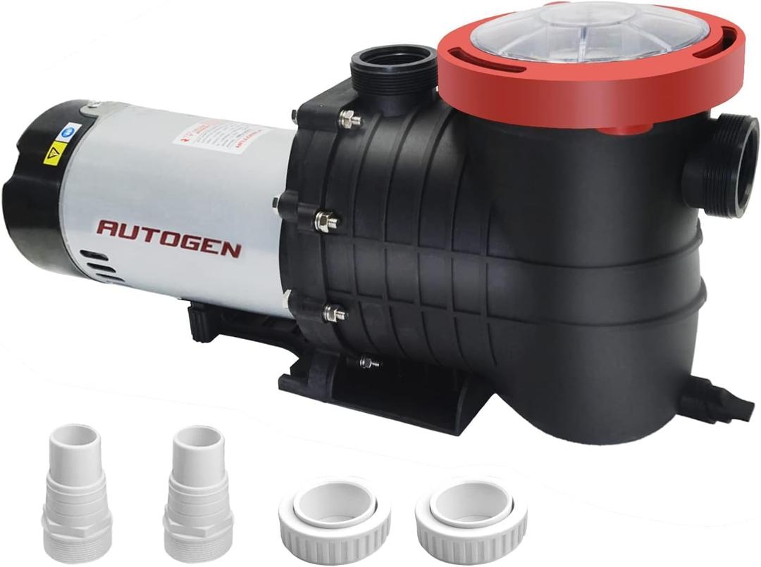 2.0 HP Pool Pump, 8000 GPH Above Ground, 115V/230V Dual Voltage, Swimming with Strainer Basket and Drain Plug 60HZ Silent Operation, UL Certified