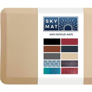 Sky Solutions Anti Fatigue Floor Mat - 3/4" Thick Cushioned Kitchen Rug, Standing Desk Mat - Comfort at Home, Office, Garage - Non Slip, Durable and Stain Resistant (20" x 39", Beige)