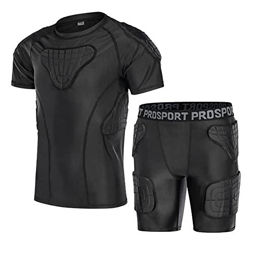 TUOYR Protective T-Shirt Rib Chest Extreme Exercise (Black, Y-M(Chest 24inch~26inch)