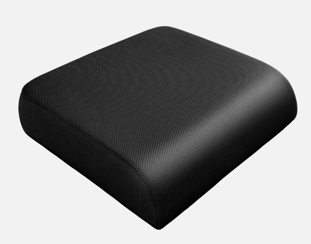 YOUFI Extra Thick Large Seat Cushion -19 X 17.5 X 4 Inch Gel Memory Foam Cushion with Carry Handle Non Slip Bottom - Pain Relief Coccyx Cushion for Wheelchair Office Chair (Black (1PACK))