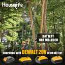 Cordless Pole Saw Compatible with Dewalt 20V Max Battery, 14.8FT Reach Electric Pole Saw with 4-Angle Adjustable Head, 8" Tool-Free Tensioning Pole Chainsaw for Tree Trimming, Tool Only
