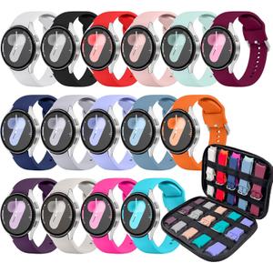 Sport Bands Compatible with Samsung Galaxy Watch 8 7 6 5 40mm 44mm Galaxy 6 Classic 47mm 42mm 8 Classic 46mm Bands Silicone Watch Bands&Storage Organizer for Women Men