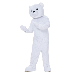 White Teddy Bear Mascot Costume Adult Christmas Dress Play Costume, Size XS