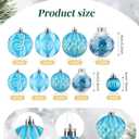 Civaner 24 Pcs Christmas Ball Ornaments, Multi Size Shatterproof Hanging Ball Ornaments Set, Christmas Tree Plastic Decorations for Xmas Holiday Party Wreath Garland Home Decor(Light Blue)